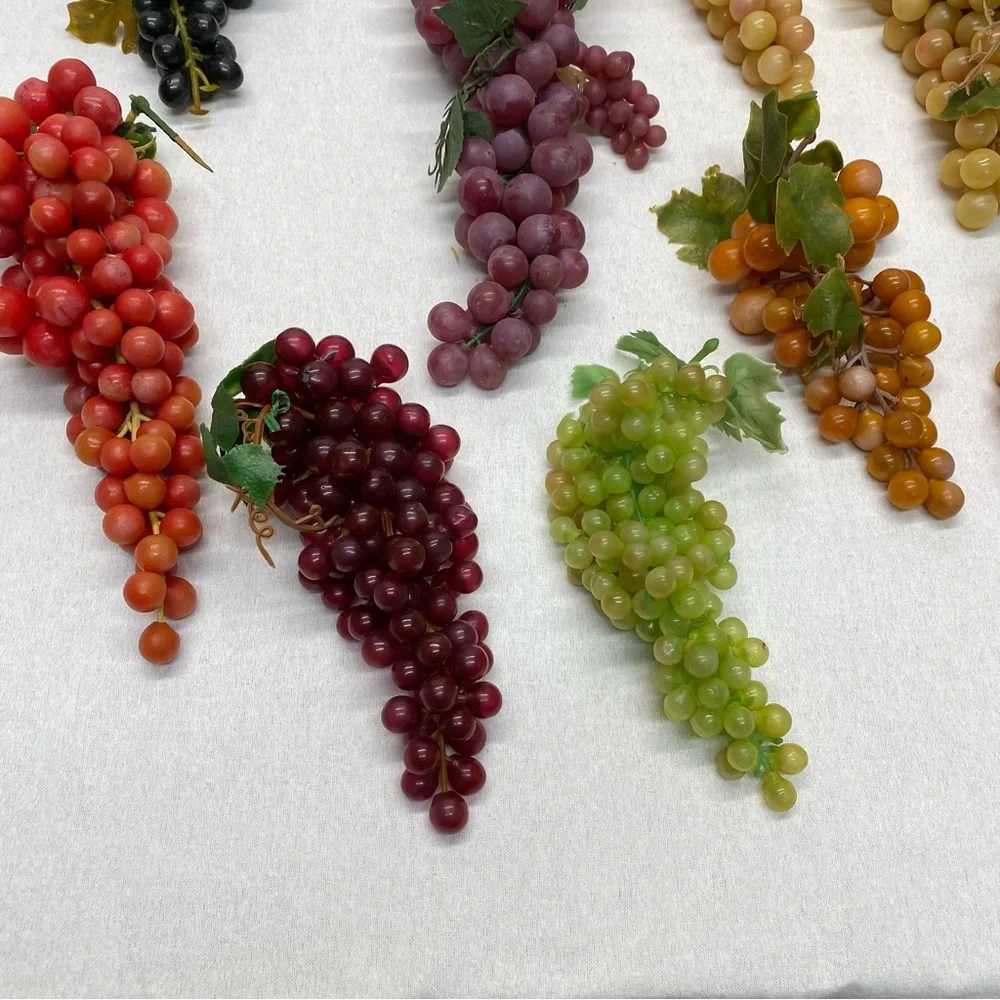 MCM Grapes 9 Clusters of Faux Rubber Multi Color Multi Sizes Weighs 3.5 Pounds